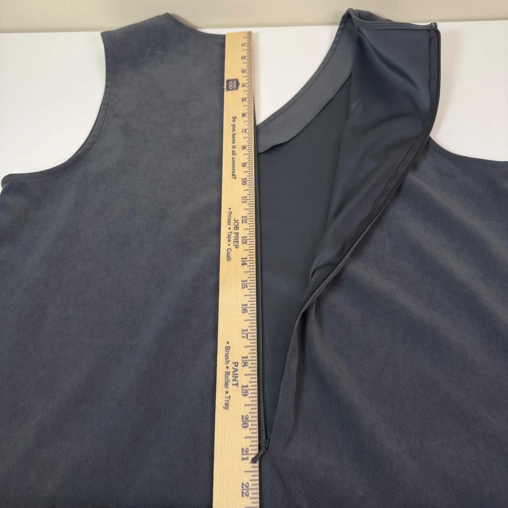 LLBean Womens 18 Sleeveless V Neck Maxi Length‎ Gray Romper Pockets Lagenlook